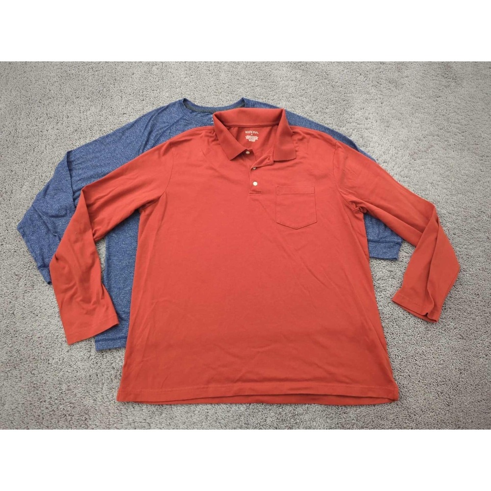 Lot‎ of 2 Shirt Mens Large XL Long Sleeve Merona Roundtree & Yorke